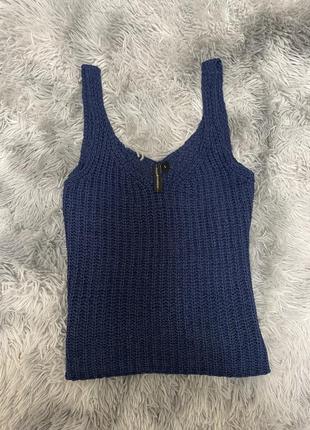 Майка вязаная, цвет navy blue, s, m