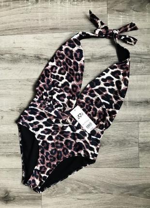 Новий суцільний купальник анімалістичний принт лео miss selfridge, з поясом і пряжкою uk6 xs-s4 фото