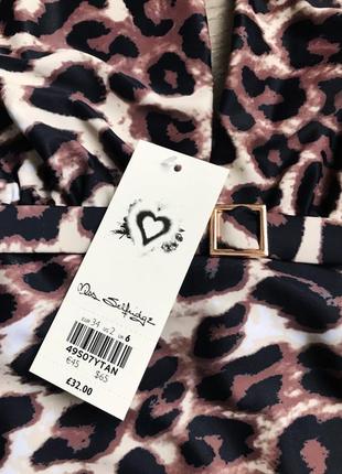 Новий суцільний купальник анімалістичний принт лео miss selfridge, з поясом і пряжкою uk6 xs-s6 фото