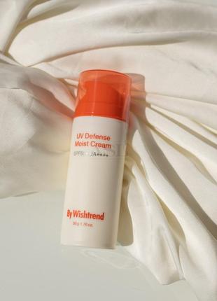 Зволожувальний сонцезахисний крем із пантеоном wishtrend uv defense moist cream spf 50+ pa++++ 50 g