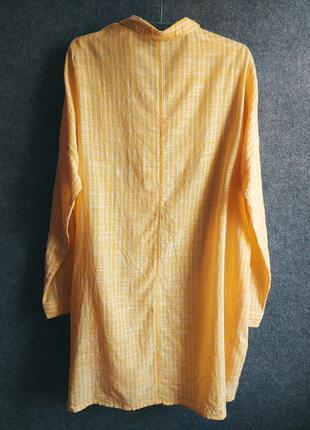 Коттоновое легкое объемное платье-рубашка полной длины 48-50 размера6 фото