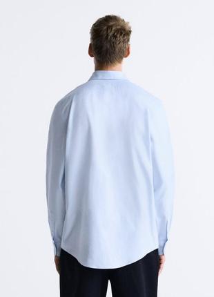 Сорочка zara текстурована 5588 866 sky blue 2
