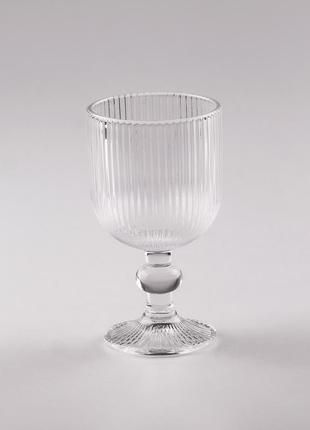 Бокалы для вина рифленые на низкой ножке 6 шт по 220 мл