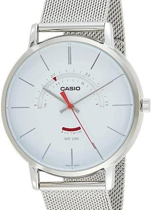 Мужские часы casio mtp-b105m-7avdf, серебристый цвет