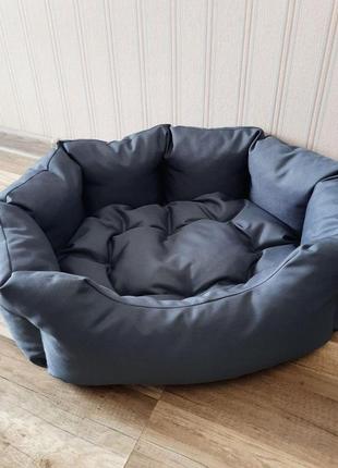 Лежанка для собак 45х55см лежак для невеликих собак сірий2 фото