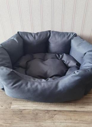 Лежанка для собак 45х55см лежак для невеликих собак сірий1 фото