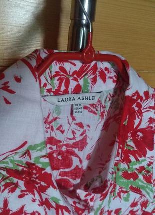 Льняная блузка laura ashley, летняя, ярких цветов3 фото