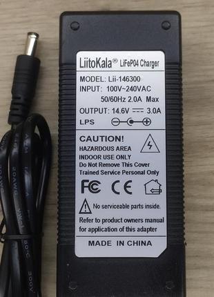 Зарядное устройство liitokala 12 (14,6) вольт 3а для lifepo4 аккумуляторов1 фото