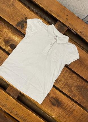 Детская футболка (поло) с вышивкой tu (ту 6 лет 116 см идеал оригинал белая)