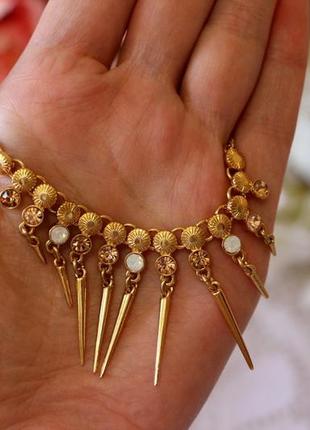 Позолочене кольє з підвісками pilgrim данія елітна ювелірна біжутерія7 фото