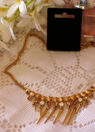 Позолочене кольє з підвісками pilgrim данія елітна ювелірна біжутерія4 фото