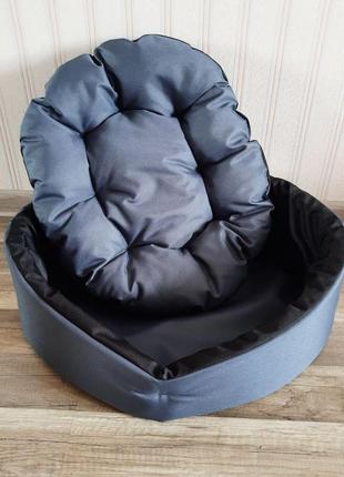 Лежак для собак 50х60см лежанка для собак серый с черным6 фото