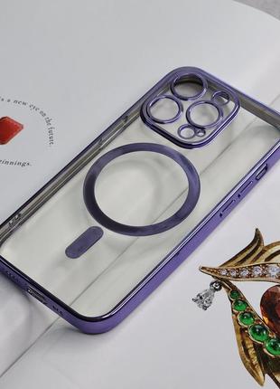 Фіолетовий чохол на iphone 14 pro max. глянцевий, захист камери