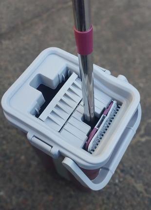 Чудо швабра лентяйка для уборки ведро с отжимом, комплект для уборки турбо швабра,...