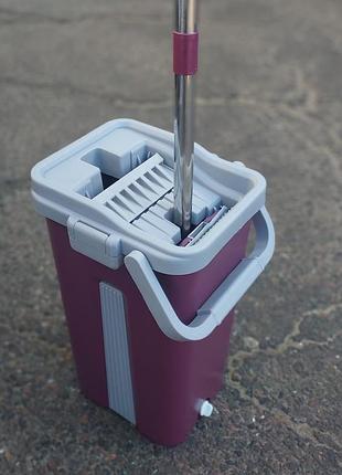 Чудо швабра лентяйка для уборки ведро с отжимом, комплект для уборки турбо швабра,...