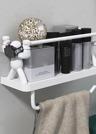 Креативна настінна полиця органайзер для ванної кімнати white