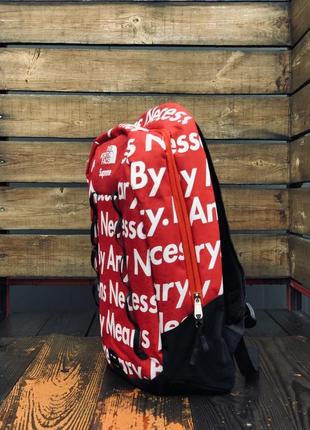 Рюкзак  the north face x supreme red сумка суприм красный женский / мужской6 фото