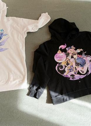 Шиншин genshin impact рисую аниме на свитшоте курточке футболке