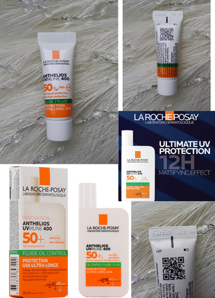 ⛱️la roche-posay anthelios spf50+ uvmune 400 oil control fluid солнцезащитный легкий флюид с матирующим эффектом для жирной чувствительной кожи лица