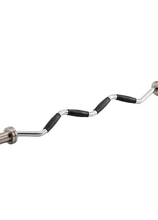 Гриф олимпийский w-образный york fitness 160см (50мм) с резиновыми рукоятками