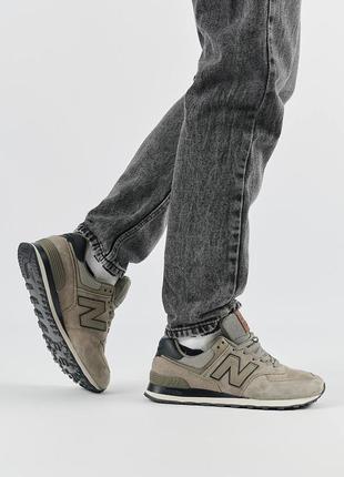 Мужские кроссовки new balance 574 full suede натуральная замша / мужская обувь нью беланс демисезонная