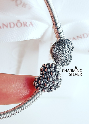 Шарм pandora «сияющее сердце с бусинами» 798681c01 пандора
