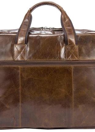 Мужская кожаная сумка vintage 14769 коричневая3 фото