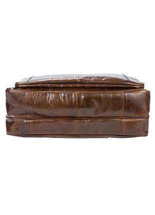 Мужская кожаная сумка vintage 14769 коричневая2 фото