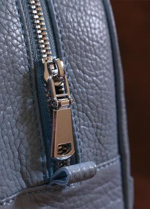 Шкіряний жіночий рюкзак із натуральної шкіри shvigel 16303 блакитний9 фото