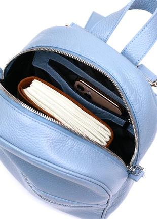 Шкіряний жіночий рюкзак із натуральної шкіри shvigel 16303 блакитний4 фото