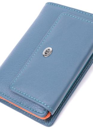 Интересный кошелек для женщин из натуральной кожи st leather 22504 бирюзовый