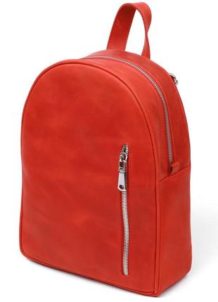 Кожаный винтажный женский рюкзак shvigel 16327 красный