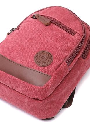 Чоловіча стильна сумка через плече з ущільненою спинкою vintage 22175 бордовий3 фото