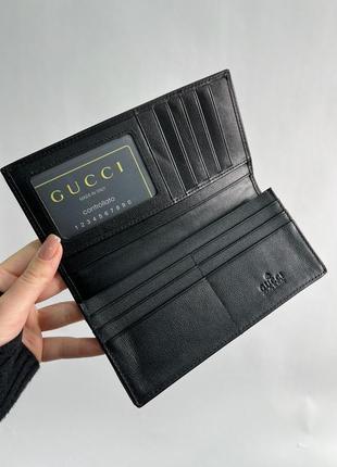 Классические женские кожаный кошелек gucci в черном цвете, на подарок в комплектации4 фото