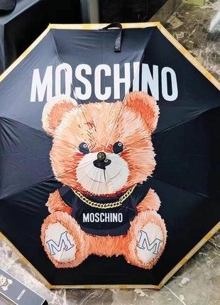 Парасолька moschino, брендова парасоля жіноча,зонт,тренд7 фото
