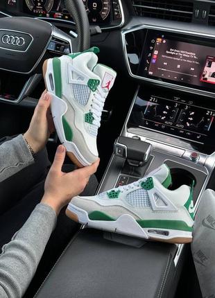 Женские кроссовки air jordan 4 retro x sb “pine green”