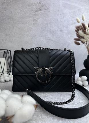 Женская сумка черная pinko black nickel сумочка женская на плечо в подарочной упаковке