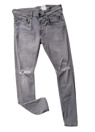 Стильные рваные мужские джинсы h&m 32/32 в очень красивом состоянии