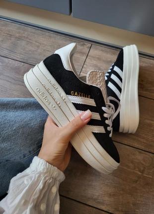 Женские кроссовки adidas gazelle bold platform люкс качество