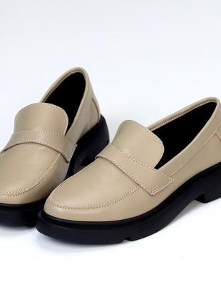 Лоферы "tailor", мокко, натуральная кожа