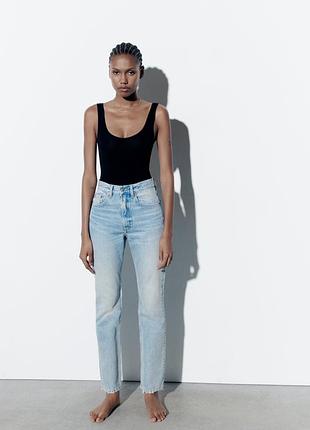 Джинси high-rise straight-fit zara/ джинси zara прямого крою