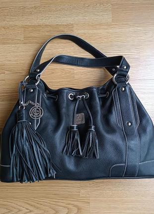 Сумка, сумочка mcm leather black totes drawstring handbags2 фото