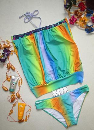 Суперовый раздельный купальник танкини в радужный принт verona