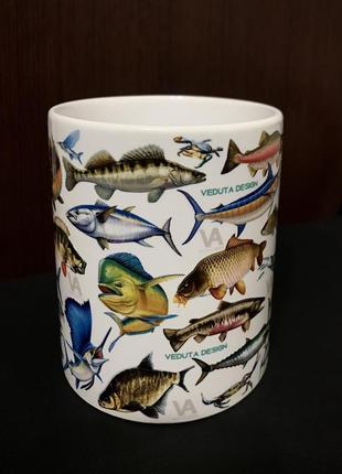 Подарок рыбаку чашка с рыбалками3 фото