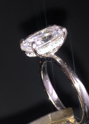 Кольцо серебро тайланд лабораторный сапфир 11х8 мм ruif top quality3 фото