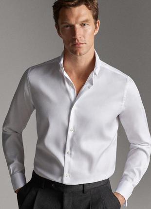 Сорочка massimo dutti із запонками рубашка бавовна запонкі запонки