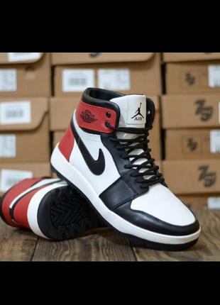 Молодіжні шкіряні зимові черевики/високі кросівки nike на хутрі