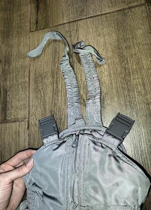 Дутые брюки ( комбинезон) под куртку на девочку 3 года, р.92, серые с переливом.4 фото