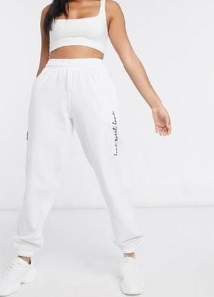 Штани спорт з принтом білі