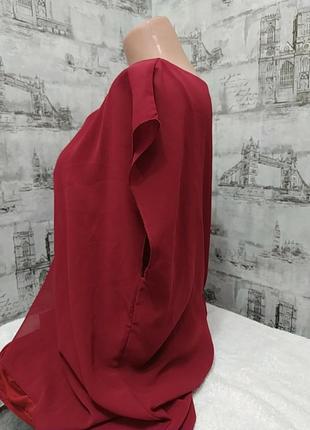 Червона блуза шифон на підкладці2 фото